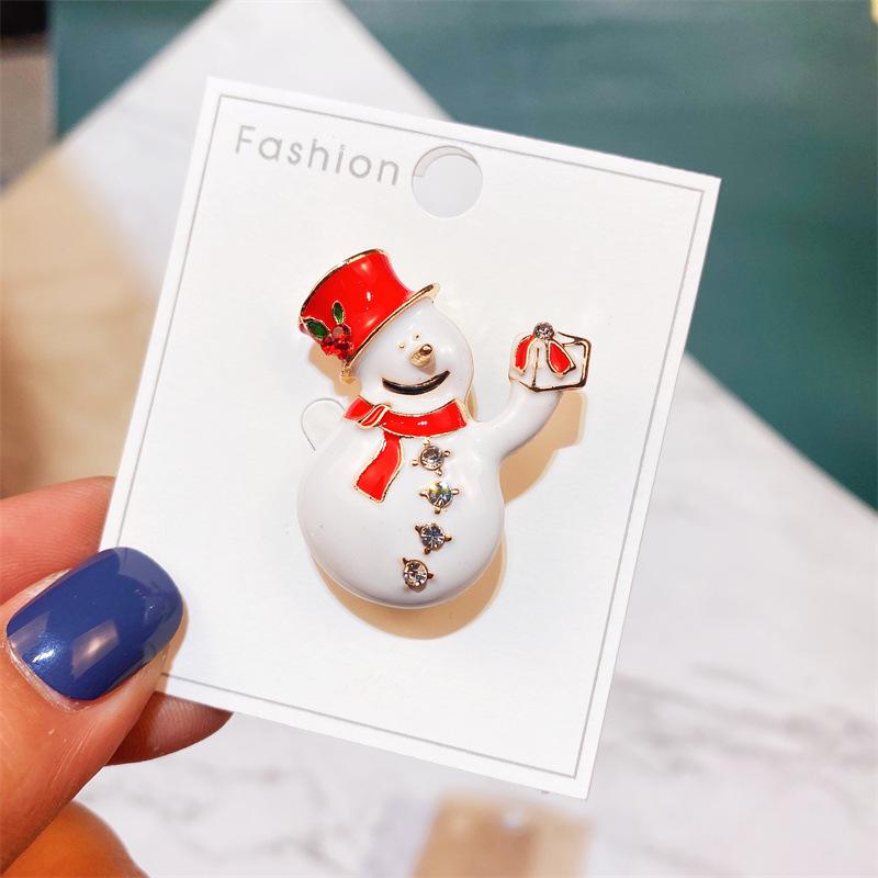 Yimu Alloy Christmas Brooch - Santa Claus & Tree Ornament Corsage