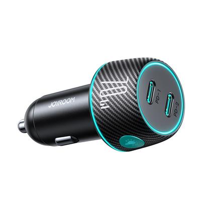 Dual Car Charger 2x USBC 70W with LED Backlight JRCCN02 Black