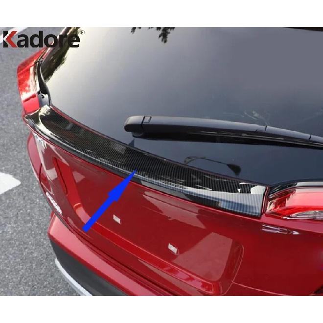 Rear Trunk Spoiler Cover Trim For Toyota CHR C-HR 2016 2017 2018 Carbon Fiber Car Tailgate Roof Wing Strip Accessories