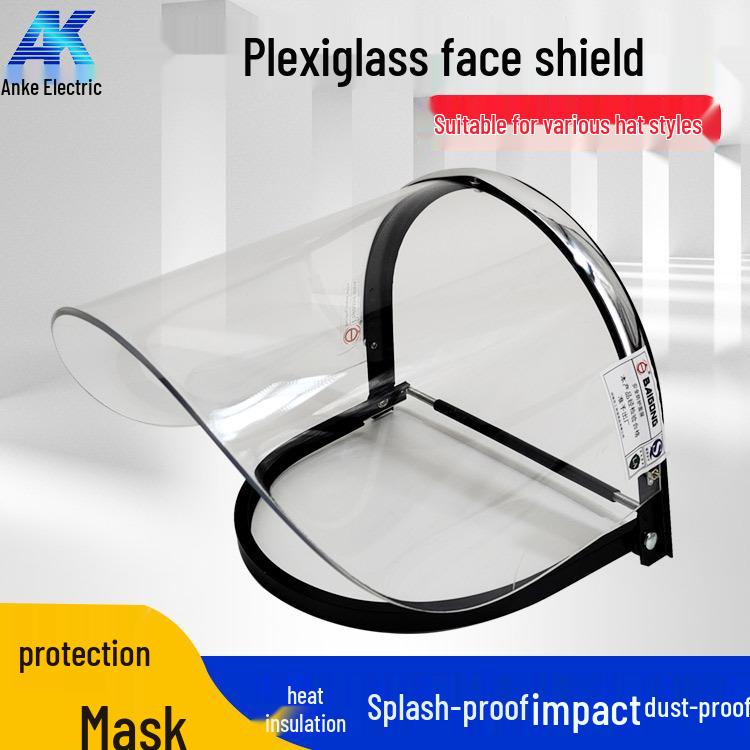 Transparent Electric Welding Face Mask with Helmet - Organic Glass Shield for Splash Protection