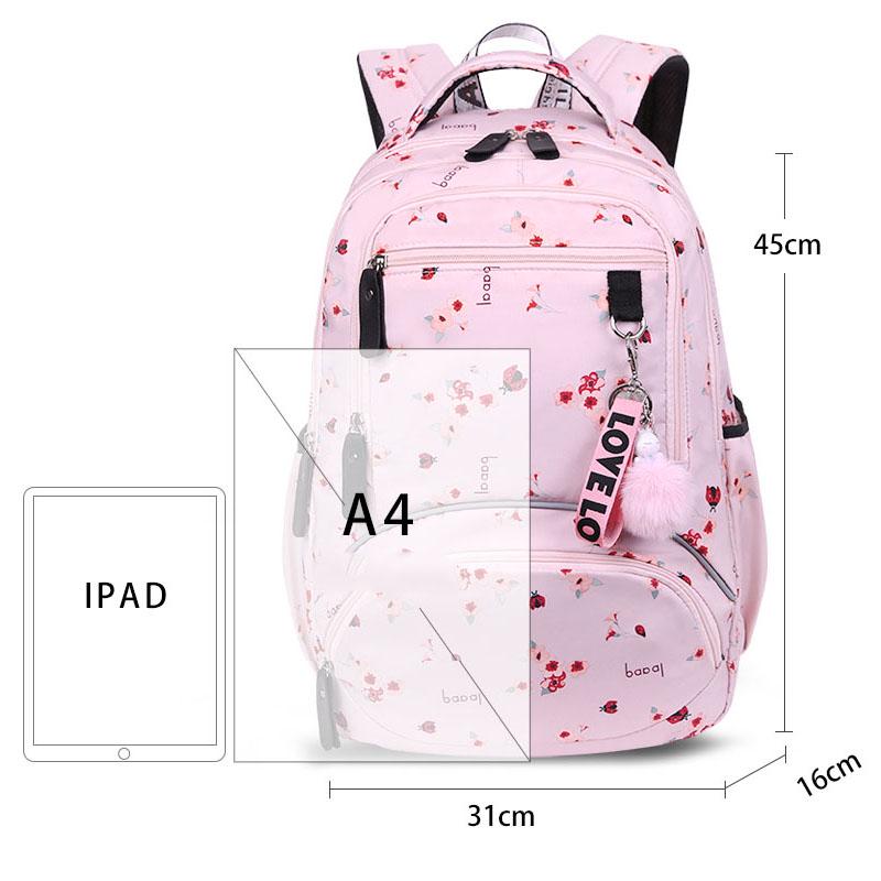 Cherry Blossoms Elementary School Backpack for Girls Black Pink Floral Bookbag Fashion School Bags for Girls Cute Flower Bookbag