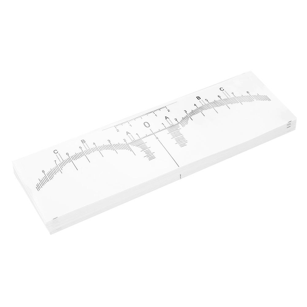 50Pcs Disposable Eyebrow Tattoo Ruler Sticker Microblading Measure Tool