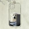 Cute Dog Pattern Transparent Fine-Hole Phone Case, Suitable for iPhone 17, 16, 15, Plus, Pro, Max Series Phones - Ideal for Gifting
