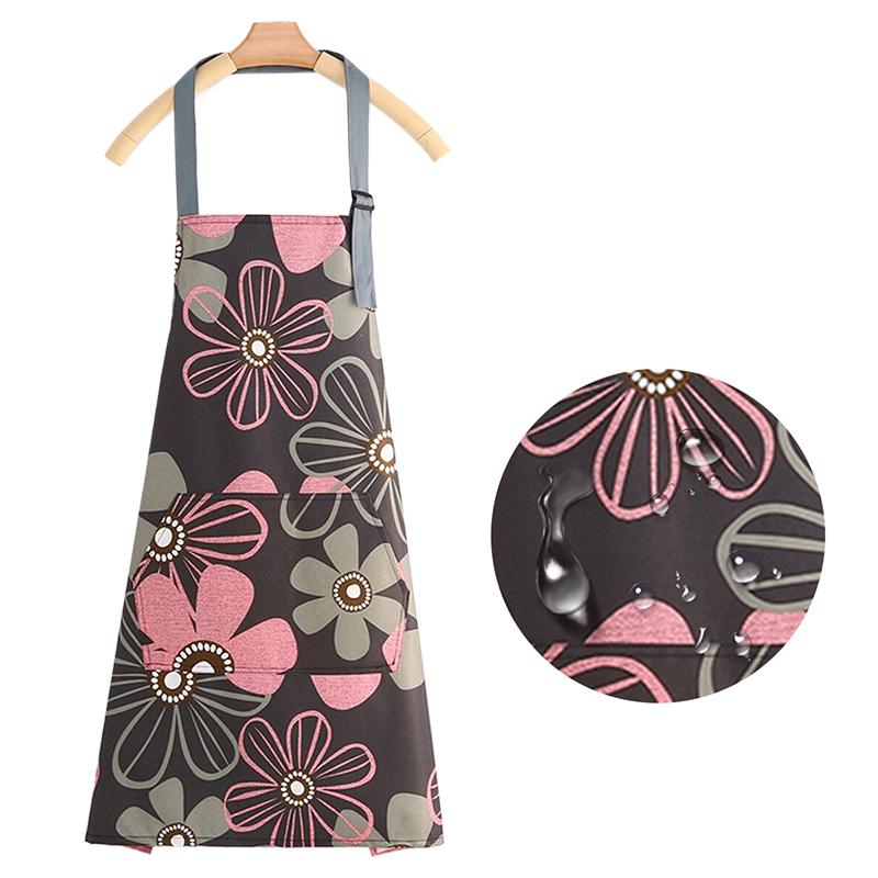 Cute Flower Kitchen Household Oil-Proof Cooking Apron For Women Children Men Kitchen Waterproof Adult Coffee Baking Accessories