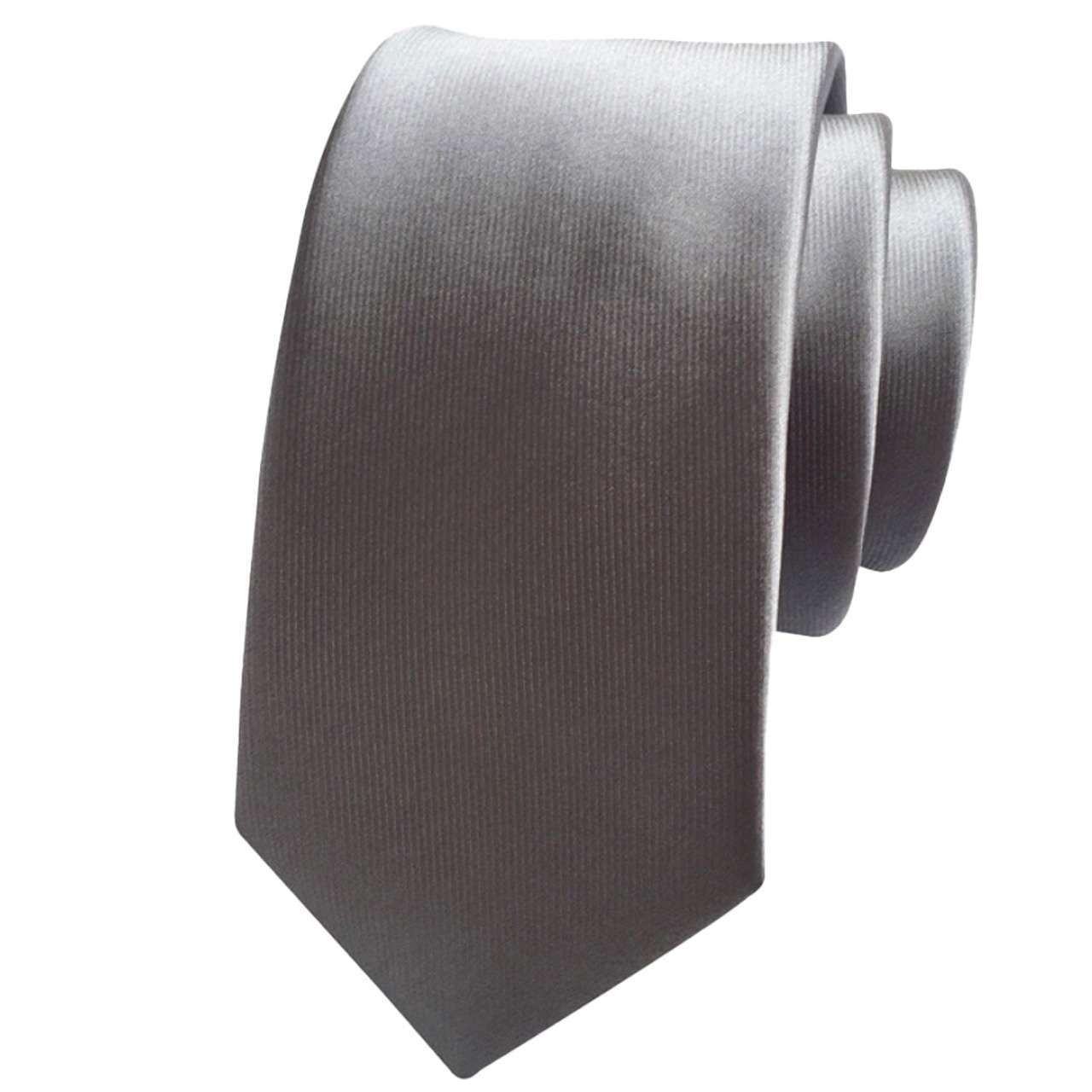 [White Fang] Plain Business Tie, Simple, Office Accessory, Formal, Men s NC107 (Gray)
