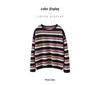 Women's Colorful Striped Cashmere Sweater – Round Neck, Loose Fit, Long Sleeve Knit Base Layer for Autumn/Winter
