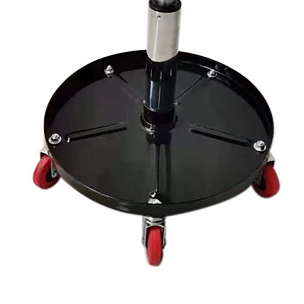 Rolling Garage Stool Round Mechanic Adjustable Multipurpose Pneumatic Creeper Seat