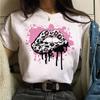Fruit And Lips Print T Shirt New Fashion Women T Shirt Harajuku Tops Female Graphic Tee Ladies Cute Tee Shirt White Woman T-Shi