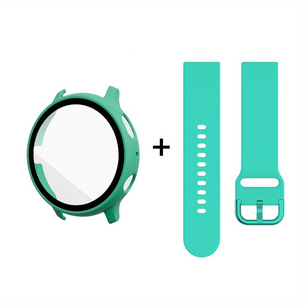 Silicone Protective Case and Strap Set for Samsung Watch Active 2 | Compatible with 40mm/44mm Models 20mm Strap
