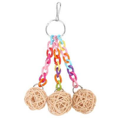 Παιχνίδι Ρατάν Μπάλα για Παπαγάλους Ακρυλικό Ανθεκτικό στο Δάγκωμα Κρεμαστό Παιχνίδι Ρατάν Μπάλα για Πουλιά