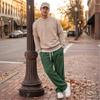 Men's Loose Fit Corduroy Wide Leg Pants with and Pockets, Color Casual Trousers