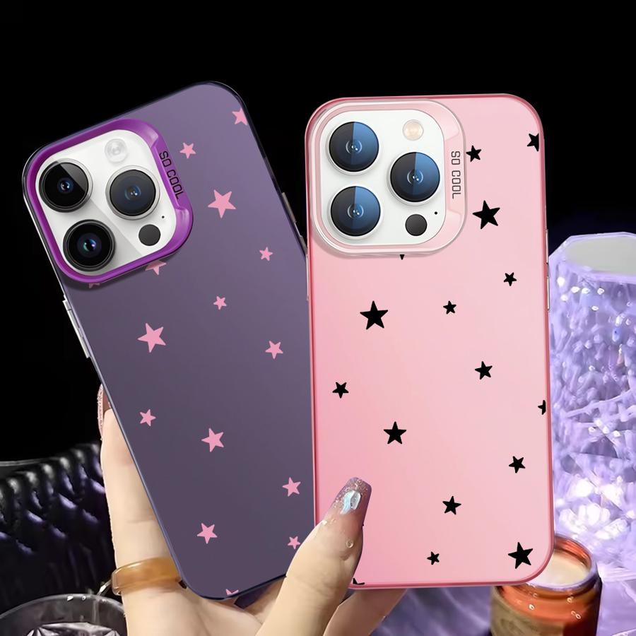 Phone Cover Case for iPhone 17 Pro Max 14 Plus 11 13 Air 12 Pro 16 15 Cute Simple Stars