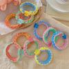 5pcs Sweet Candy-Colored Pleated Hair Ties with Lace Detail - Elastic Rubber Bands for Stylish Hair Design, Perfect Valentine's Day Gift