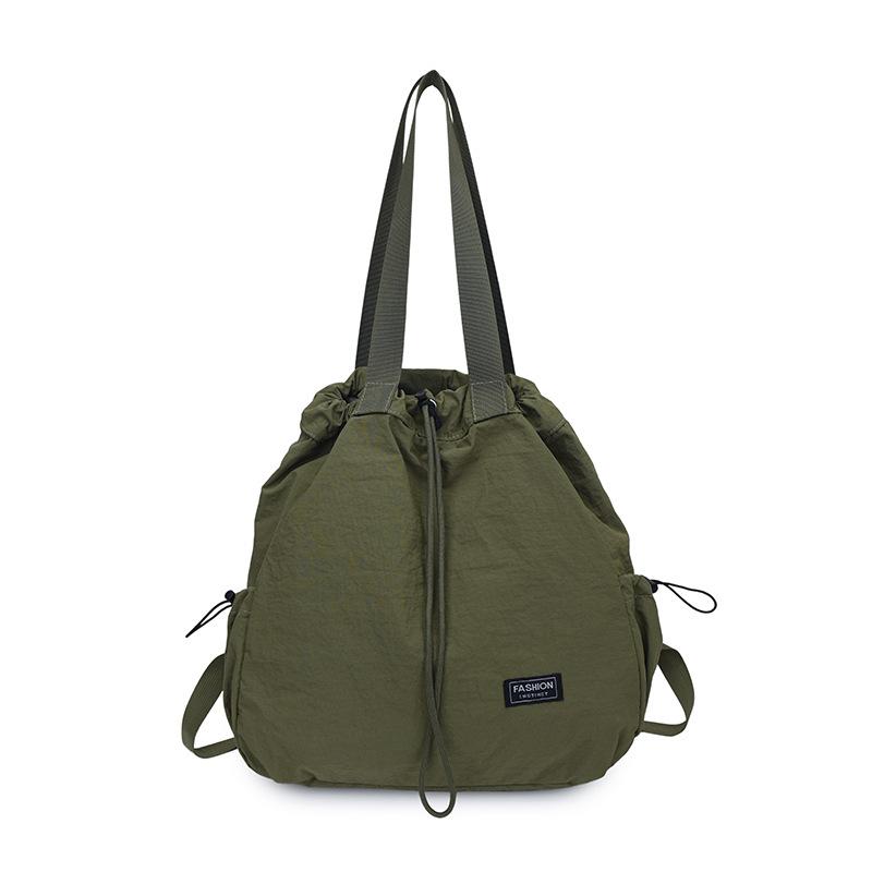 Schoolbag Large Capacity Drawstring Backpack Women's 1011 New Travel Outdoor Handheld Shoulder Bag Lazy Wind Tote Bag