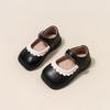 Girls Mary Jane Dress Shoes with Scalloped Edge Design Soft Faux Leather Adjustable Strap Comfortable Fit Lightweight Sole