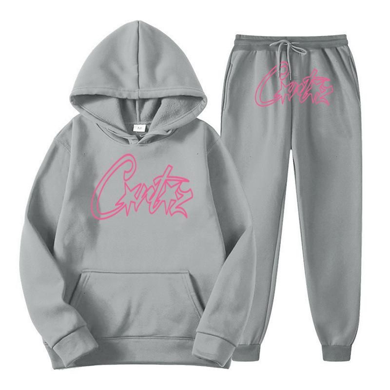 Cortez sweater Y2K hooded loose sports trousers hip hop 2-piece set unisex sports streetwear