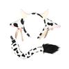 1 Set Animal Party Cosplay Costume Plush Cow Ears Horn Headband With Small Bells Ribbon Bow Anime Lolita Hair Hoop Girl Gifts