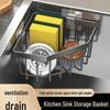 Wall-Mounted Corner Sink Drain Basket & Sponge Holder