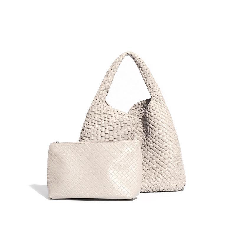 Pure Hand-woven Women's Bags, Large-capacity Shoulder Handbags, Fashionable and Versatile Underarm Bags, Exquisite and Simple