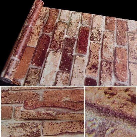 Brick Wallpaper Peel And Stick For Bedroom Faux Brick Kitchen Cabinets Home Decor Wall Stickers Papel De Parede Stickers Muraux