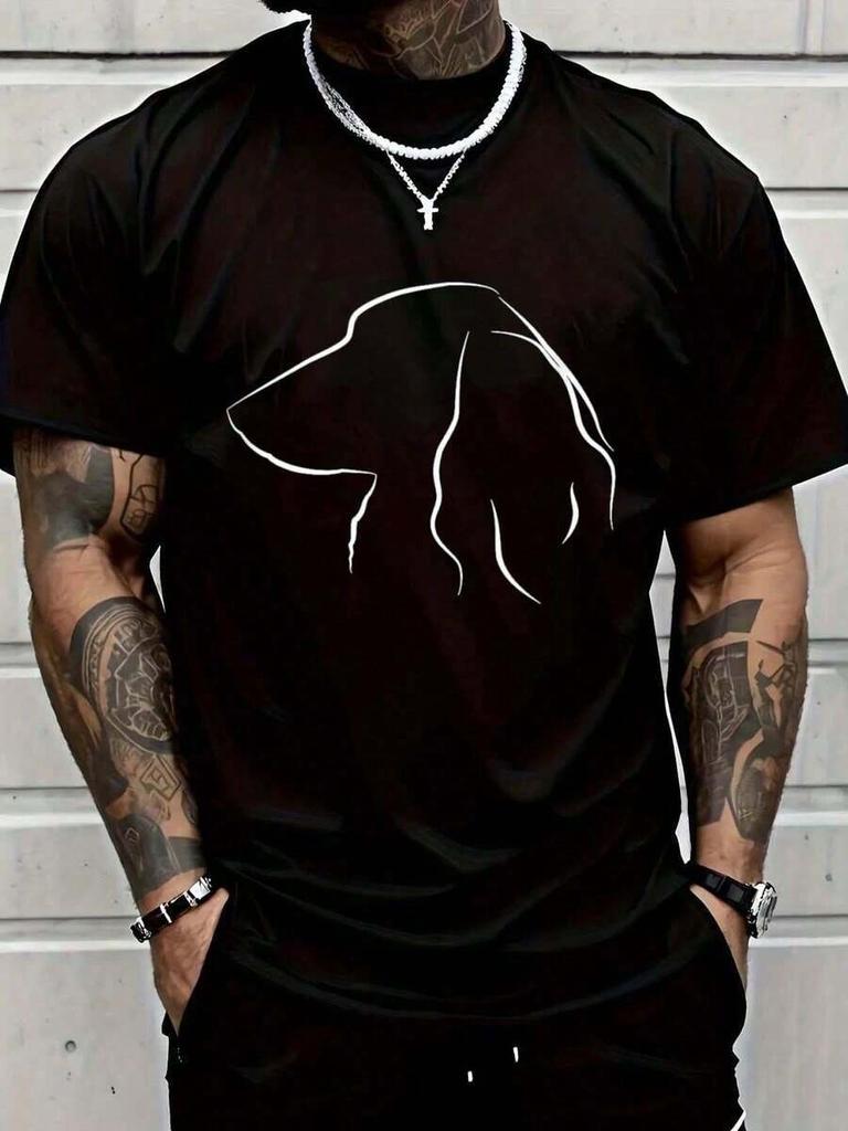 Haired Dachshund Line Art Wiener Dog Doxie Mom Dad Unisex T-Shirt