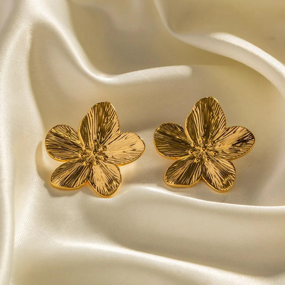 Nieuwe Trendy Roestvrij Staal Vlinder Stud Oorbellen Bedel 18K Goud Verguld Hoge Kwaliteit Statement Waterdichte Sieraden Cadeau