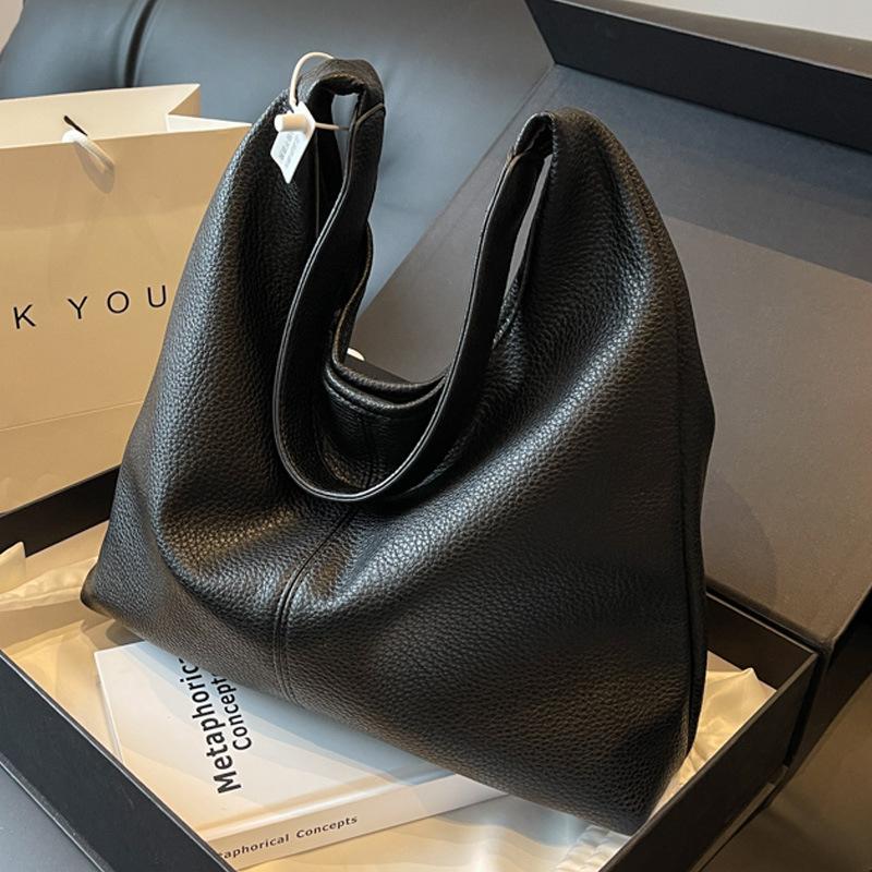 Light Luxury Textured Bag Women's Lazy Style Soft Leather Commuting Shoulder Bag Autumn and Winter Retro Large-capacity Mother and Child Tote Bag