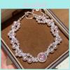 Geometric Layered Pearl Bracelet With Cubic Zirconia For Elegant Women Accessories