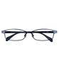 [Zoff] Square-shaped Glasses (Blue (Navy) - ZL252001_72F1) | STANDARD | Horizontal Metal Frame, Fashion Glasses, Prescription Glasses (Lens Replacemen
