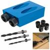 Precision Pocket Hole Jig Kit Aluminum Alloy Adjustable Oblique Hole Locator Stable Frosted Woodworking Jig Wood Hand Tools