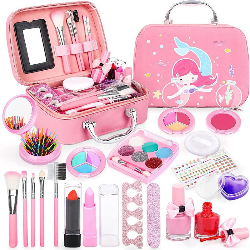 Kid Pretend Play Cosmetics Girl Toy Simulation Lipstick Eye Shadow Beauty & Fashion Makeup Toys Baby Dressing Make Up Game Gift