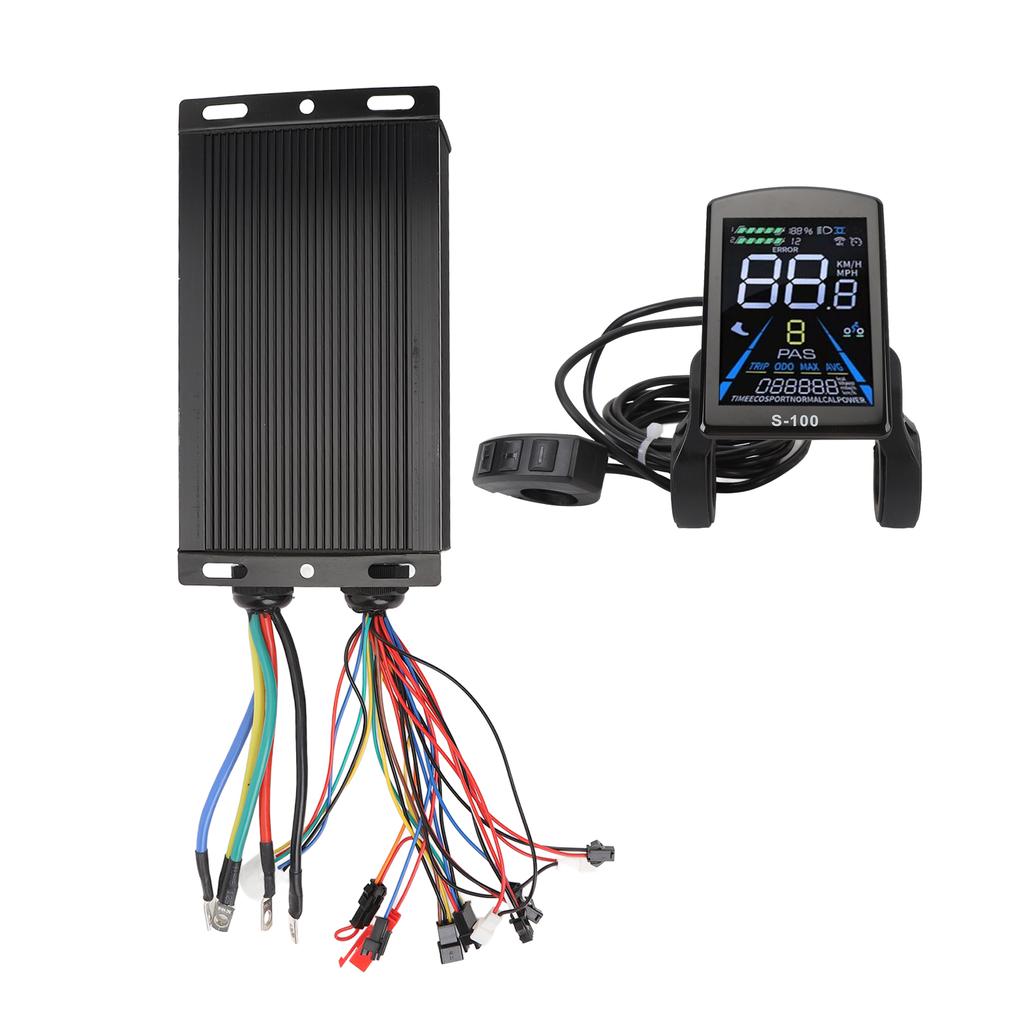 Electric Bike Motor Controller High Power Brushless Motor Speed Controller Kit with LCD Display Grip Handle Assist Sensor