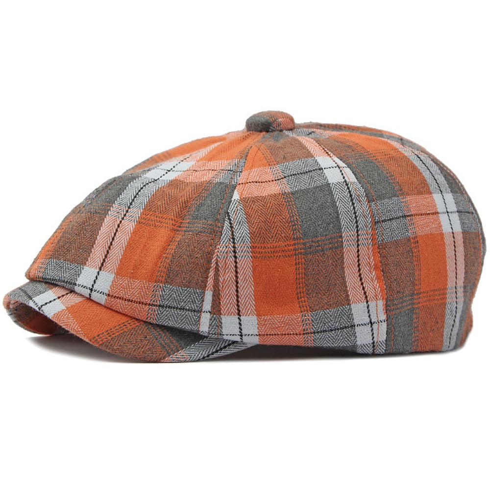 HT4637 Berets for Men Women Vintage Artist Painter Plaid Beret Hat Male Female Adjustable Ivy Flat Cap Spring Summer Beret Caps