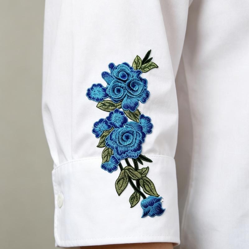 Flower Embroidery Iron On Patches Water Dissolvable Clothing Appliques For Garment Cheongsam Decoration Sewing Project
