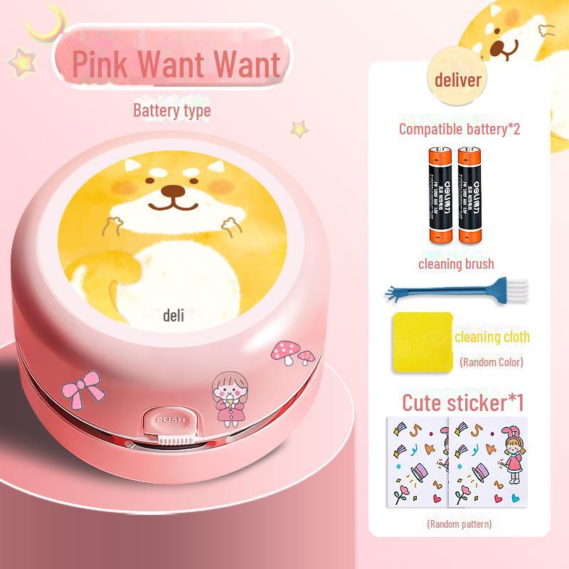 Deli Desktop Vacuum Cleaner for Eraser and Pencil Shavings, Keyboard Dust, and Student Desk Cleaning