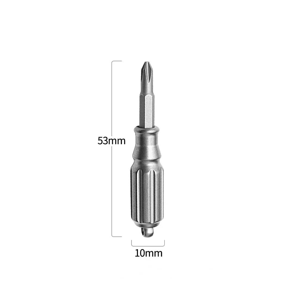 NEW Titanium Alloy Screwdriver Handle, Handheld Screwdriver Portable Key Necklace for Outdoor Camping Convenient EDC Small Tool