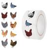 500PCS Creative Hen Roll Adhesive Tape Animal Graffiti Laptop Case Desktop Water Cup Stickers