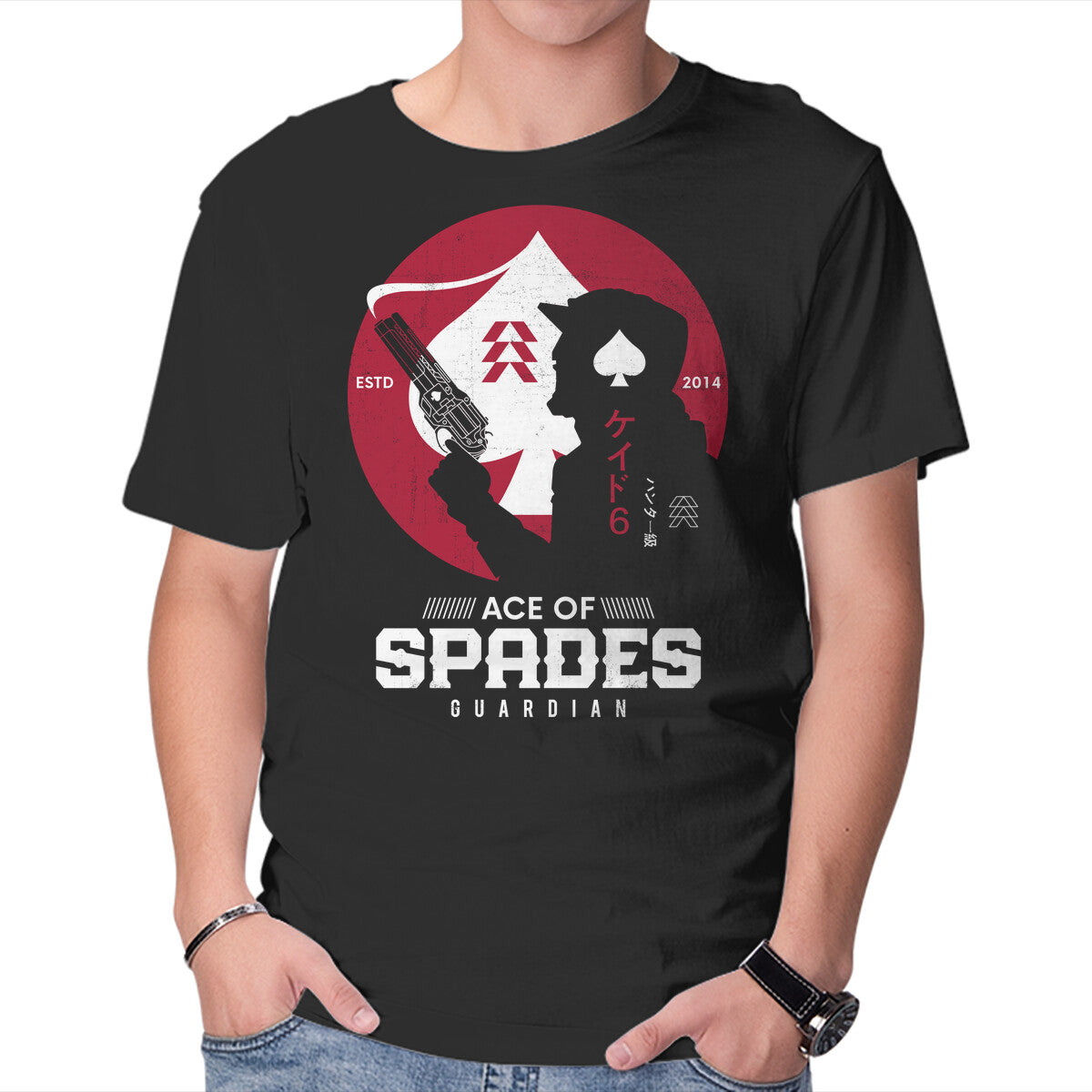 Unisex Crew Neck T-Shirt Ace Of Spades Japanese Style Graphic Short Sleeve Casual Tee XXXXL
