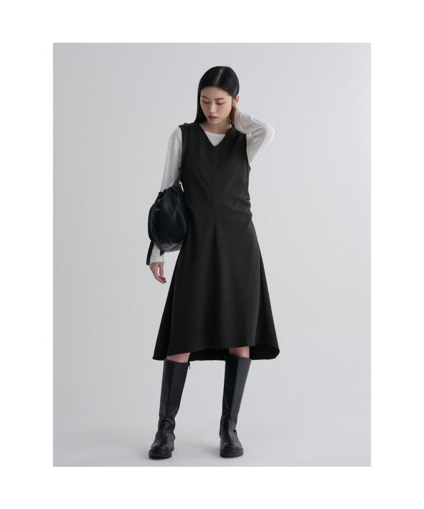 8SECONDS V-Neck Long Dress Ash