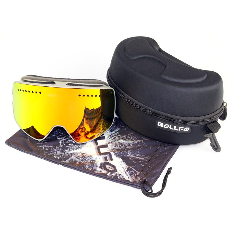 Adult Magnet Ski Goggles Double-Layer Anti-Fog Large Cylindrical Ski Equipment Eye Eyeglasses Card Myop