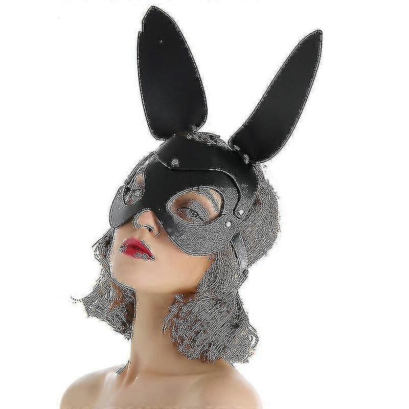 Bunny Mask Leather Bunny Mask Masquerade Half Face Mask Rabbit Eye Mask