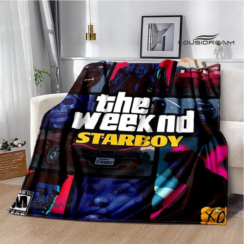 Singer The Weeknd Print Blankets Flange Warm Blanket Soft and Comfortable Home Travel Bed Blanket Picnic Blankets Birthday Gift