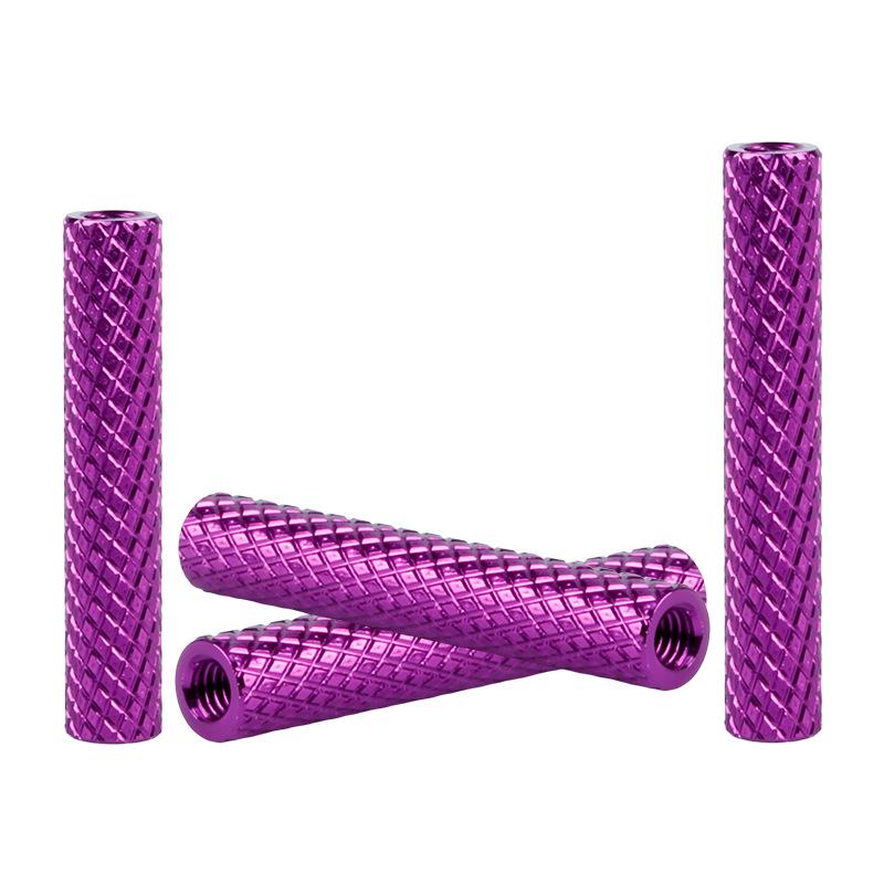 Aluminum Alloy Purple M3 Knurled Equipment Mounting Support Pillar