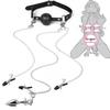 SM Bondage Set: Nipple Clamp, Ball Gag, and Anal Plug for Couples