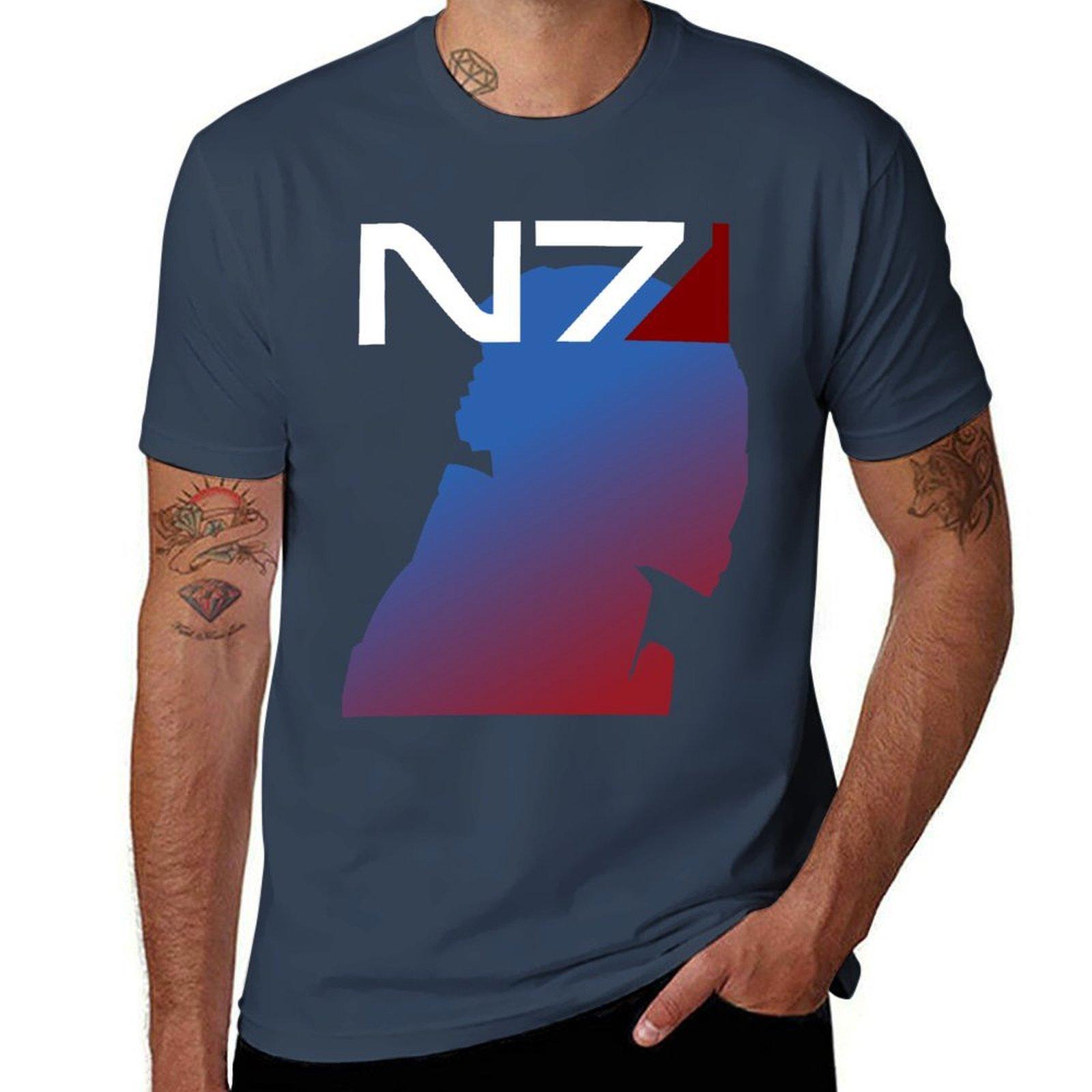 Mass Effect Dual Black Tshirt Antiwrinkle Short Sleeve Tshirt S
