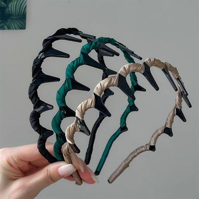 Simple Face Wash Headband With Teeth Non-Slip Crushing Hair Finishing Hair Clip Pressure Hair Wave Headband