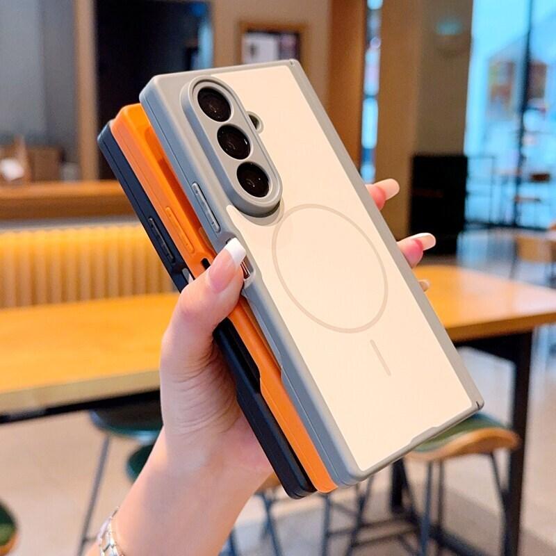 Color Shield Double Central Axis Is Suitable for Samsung Zfold1 Magnetic Mobile Phone Case Skin Matte ZFold1 Business Folding Screen