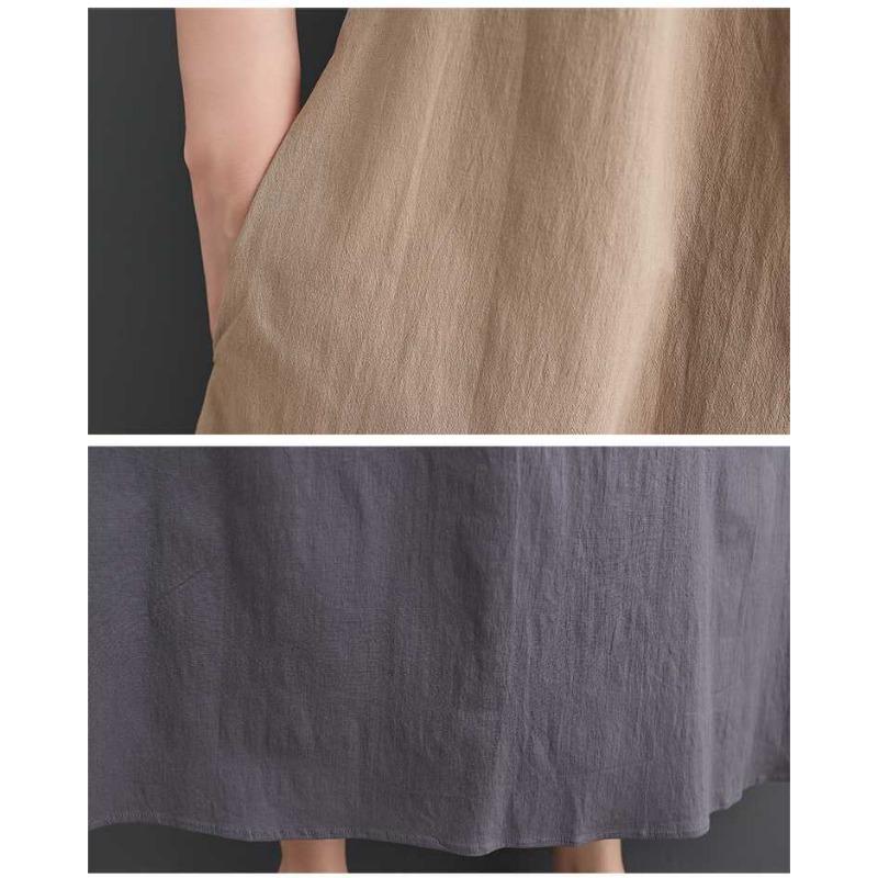 Summer New Style Korean-style Loose Large-Sized Patchwork Casual Simple Sweet Shirt Dress