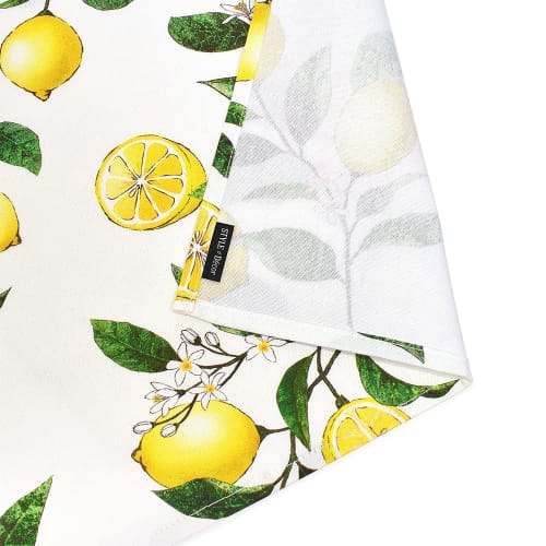 STYLE Decor Tablecloth, 100% Cotton, Stylish Rectangular, Nordic Style, 120x150cm, Standard, Lemon Yellow, Fruit Pattern, W4701800