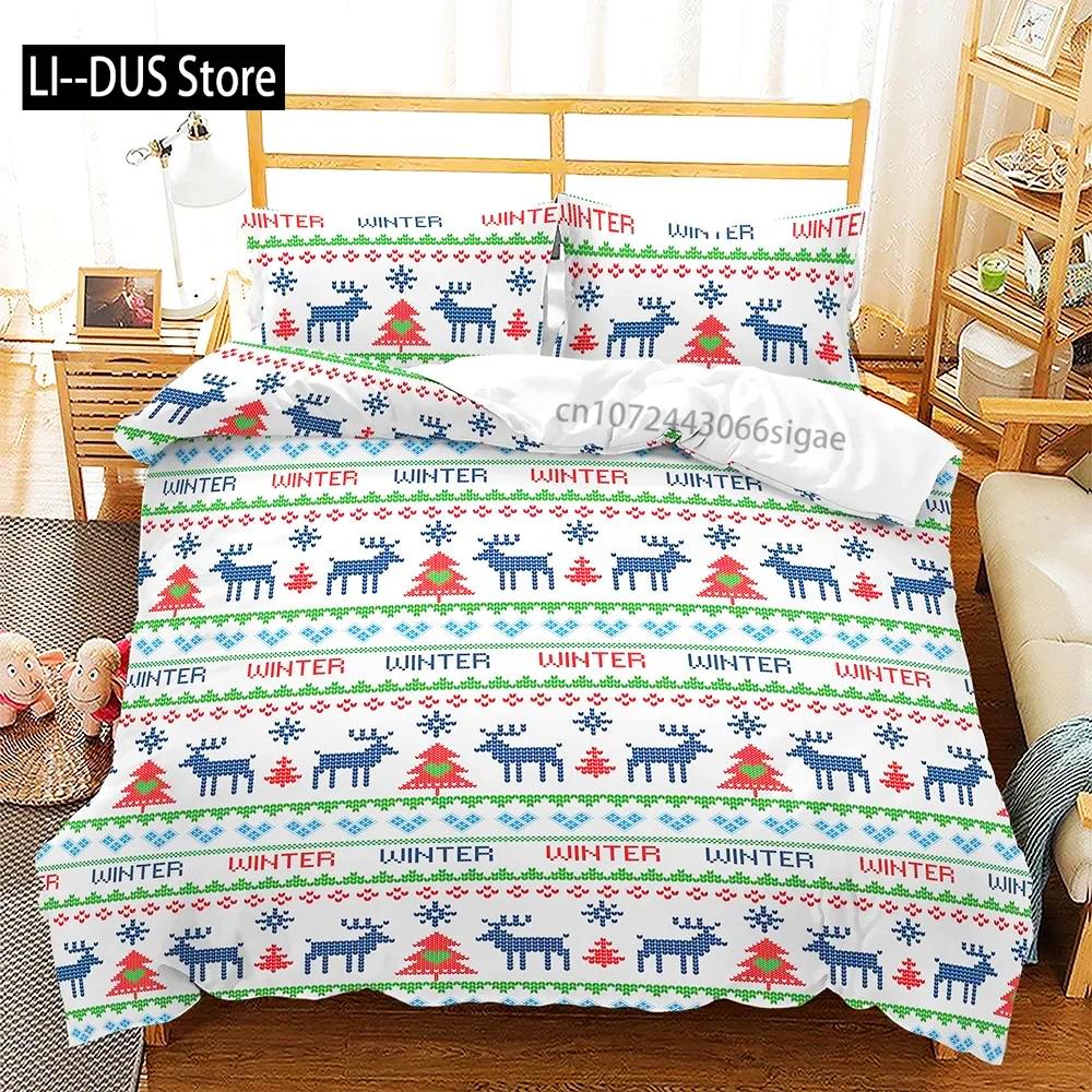 

Comforter Navidad Plaid Merry Christmas Tree Twin King Festival Santa Deer Bedding Set Polyester Quilt For Adults Home Decor Comforter (quilt)-EU Single(135*200cm)3pcs